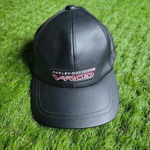 Vintage Harley Davidson V-Rod Leather Hat Cap